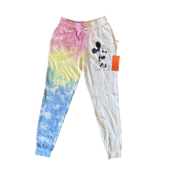 Womens‎ MICKEY MOUSE Tie Dye Jogger Sweatpants sz XS NWT - Picture 1 of 5